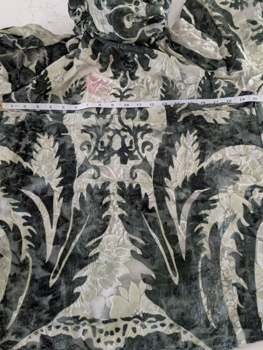 F.R.S For Restless Sleepers Polimnia Green Silk Velvet Scarf Blouse Large Italy - Picture 13 of 14